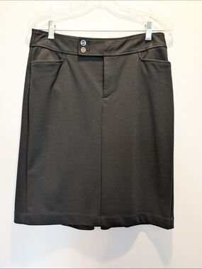 NWOT Chaps By Ralph Lauren Black Pencil Skirt with Front Pockets Size 6